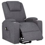 LOUIE CHENILLE UPHOLSTERED POWER LIFT MASSAGE CHAIR GREY - Image 6