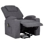 LOUIE CHENILLE UPHOLSTERED POWER LIFT MASSAGE CHAIR GREY - Image 7
