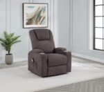 LOUIE CHENILLE UPHOLSTERED POWER LIFT MASSAGE CHAIR BROWN - Image 2
