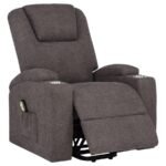 LOUIE CHENILLE UPHOLSTERED POWER LIFT MASSAGE CHAIR BROWN - Image 5