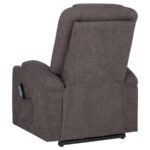 LOUIE CHENILLE UPHOLSTERED POWER LIFT MASSAGE CHAIR BROWN - Image 8