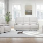 SYLMAR 3-PIECE CHENILLE POWER RECLINING SOFA SET DOVE GREY