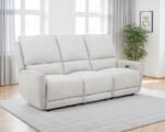 SYLMAR CHENILLE UPHOLSTERED POWER RECLINING SOFA DOVE GREY - Image 2