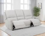 SYLMAR CHENILLE UPHOLSTERED POWER RECLINING SOFA DOVE GREY - Image 3