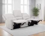 SYLMAR CHENILLE UPHOLSTERED POWER RECLINING SOFA DOVE GREY - Image 4