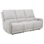 SYLMAR CHENILLE UPHOLSTERED POWER RECLINING SOFA DOVE GREY