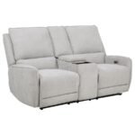 SYLMAR CHENILLE UPHOLSTERED POWER RECLINING LOVESEAT DOVE GREY