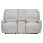 SYLMAR CHENILLE UPHOLSTERED POWER RECLINING LOVESEAT DOVE GREY - Image 7