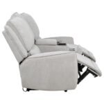 SYLMAR CHENILLE UPHOLSTERED POWER RECLINING LOVESEAT DOVE GREY - Image 10