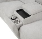 SYLMAR CHENILLE UPHOLSTERED POWER RECLINING LOVESEAT DOVE GREY - Image 12