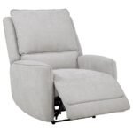 SYLMAR CHENILLE UPHOLSTERED POWER RECLINER DOVE GREY - Image 3