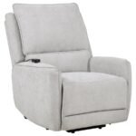 SYLMAR CHENILLE UPHOLSTERED DUAL POWER LIFT RECLINER DOVE GREY