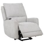 SYLMAR CHENILLE UPHOLSTERED DUAL POWER LIFT RECLINER DOVE GREY - Image 3