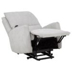 SYLMAR CHENILLE UPHOLSTERED DUAL POWER LIFT RECLINER DOVE GREY - Image 4