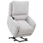 SYLMAR CHENILLE UPHOLSTERED DUAL POWER LIFT RECLINER DOVE GREY - Image 5