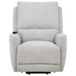 SYLMAR CHENILLE UPHOLSTERED DUAL POWER LIFT RECLINER DOVE GREY - Image 6