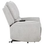 SYLMAR CHENILLE UPHOLSTERED DUAL POWER LIFT RECLINER DOVE GREY - Image 9