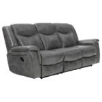 CONRAD 3-PIECE UPHOLSTERED PADDED ARM MOTION SOFA SET GREY - Image 5
