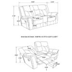 CONRAD 3-PIECE UPHOLSTERED PADDED ARM MOTION SOFA SET GREY - Image 18