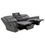 CONRAD UPHOLSTERED PADDED ARM MOTION SOFA GREY - Image 3