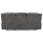 CONRAD UPHOLSTERED PADDED ARM MOTION SOFA GREY - Image 6