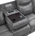 CONRAD UPHOLSTERED PADDED ARM MOTION SOFA GREY - Image 9