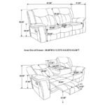 CONRAD UPHOLSTERED PADDED ARM MOTION SOFA GREY - Image 12