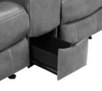 CONRAD UPHOLSTERED PADDED ARM GLIDER LOVESEAT GREY - Image 12