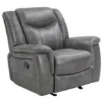 CONRAD UPHOLSTERED PADDED ARM GLIDER RECLINER GREY