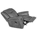 CONRAD UPHOLSTERED PADDED ARM GLIDER RECLINER GREY - Image 5