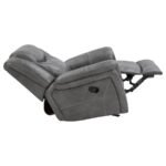 CONRAD UPHOLSTERED PADDED ARM GLIDER RECLINER GREY - Image 6