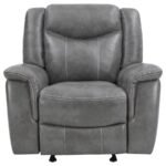 CONRAD UPHOLSTERED PADDED ARM GLIDER RECLINER GREY - Image 7
