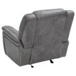CONRAD UPHOLSTERED PADDED ARM GLIDER RECLINER GREY - Image 8