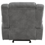 CONRAD UPHOLSTERED PADDED ARM GLIDER RECLINER GREY - Image 9