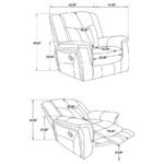 CONRAD UPHOLSTERED PADDED ARM GLIDER RECLINER GREY - Image 11