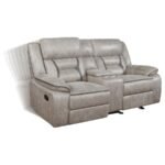 GREER 3-PIECE UPHOLSTERED RECLINING SOFA SET TAUPE - Image 4