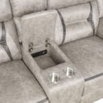 GREER 3-PIECE UPHOLSTERED RECLINING SOFA SET TAUPE - Image 8
