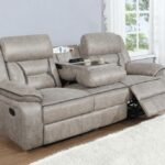 GREER UPHOLSTERED MOTION RECLINING SOFA TAUPE
