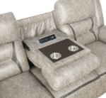 GREER UPHOLSTERED MOTION RECLINING SOFA TAUPE - Image 4