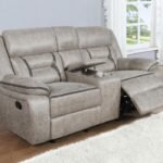 GREER UPHOLSTERED MOTION RECLINING LOVESEAT TAUPE