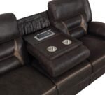 GREER 3-PIECE UPHOLSTERED RECLINING SOFA SET BROWN - Image 8