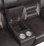 GREER 3-PIECE UPHOLSTERED RECLINING SOFA SET BROWN - Image 9