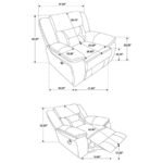 GREER 3-PIECE UPHOLSTERED RECLINING SOFA SET BROWN - Image 15