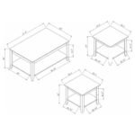 BROOKS 3-PIECE RECTANGULAR COFFEE TABLE SET CAPPUCCINO - Image 3