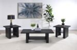RODEZ 3-PIECE ENGINEERED WOOD COFFEE TABLE SET BLACK