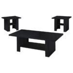RODEZ 3-PIECE ENGINEERED WOOD COFFEE TABLE SET BLACK - Image 2