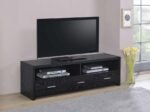 ALTON 3-DRAWER ENGINEERED WOOD 61-INCH TV STAND BLACK OAK - Image 2