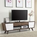 ALVIN 2-DOOR ENGINEERED WOOD 74-INCH TV STAND DARK WALNUT - Image 2