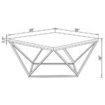 MERYL SQUARE FAUX MARBLE TOP COFFEE TABLE WHITE AND GOLD - Image 4