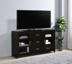 LEWES 2-DOOR ENGINEERED WOOD 60-INCH TV STAND CAPPUCCINO - Image 2